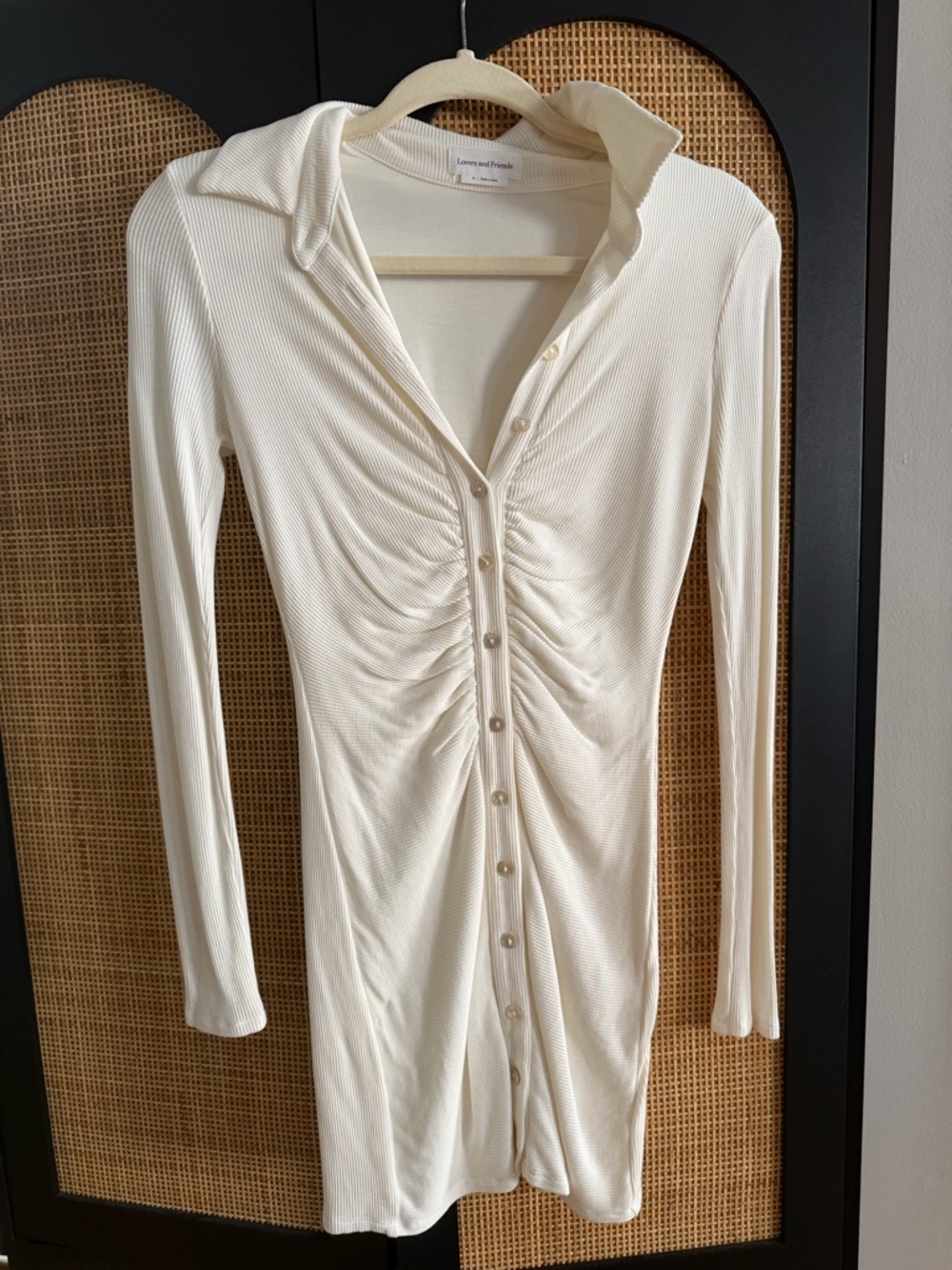 Lovers and Friends Ribbed Button-Front Long Sleeve Dress